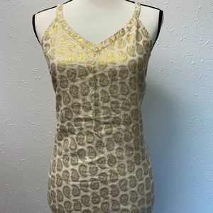 Gold paisley print blouse